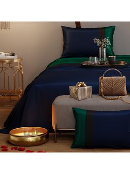 Stoa Paris - Vogue Collection 300 Tc Sateen Eiffel Edge Super King Bed Sheet With 2 Pillow Covers