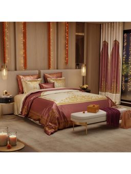 Stoa Paris - Coronation 300 Tc Sateen Caramel Opus Printed Super King Ensemble 9 Piece Bed In Bag