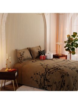 Stoa Paris - Whispers of Paris Percale Autumn Perch Super King Bed Sheet Set with 2 Pillow Cover