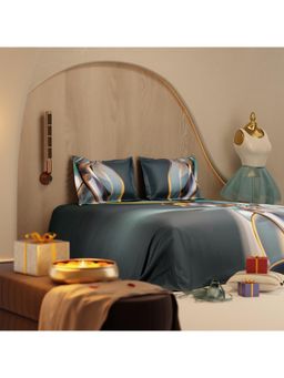 Stoa Paris - Ballet Fluid Amber Rhythm Percale Printed Super King Bed Sheet Set with 2 Pillow Cover