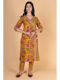 NAVYAS FASHION - Golden Nugget Block Printed Angarkha Kurta (Set of 2)