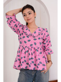 Aruma - Pink Checks Top