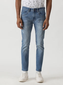 Greenfibre - Mid Blue Cotton Stretch Washed Jeans