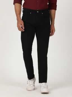Greenfibre - Jet Black Cotton Blend Dobby Jeans