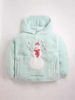 CHERRY CRUMBLE BY NITT HYMAN - Unisex Sea Blue Hooded Christmas Hoodie