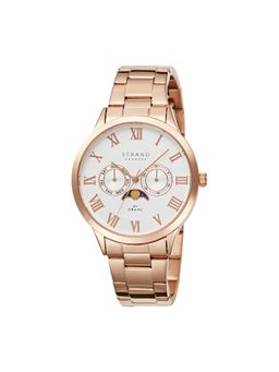 Strand by Obaku - Moon Fuschsia Moonphase Multifunction Silver Round Dial Mens Watch - S728GMVISV