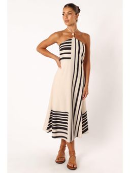 Petal & Pup - Cream Black Deana Halter Neck Midi Dress