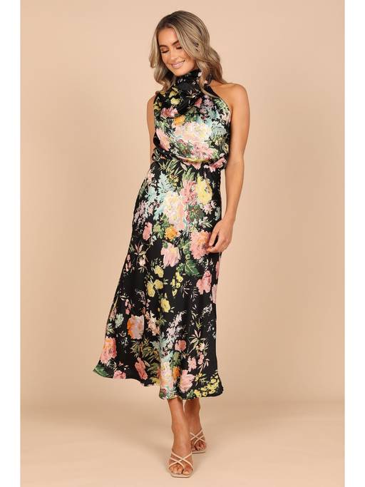 anabelle halter neck mini dress Buy Petal & Pup Black Floral Midi (L) Online Lace maxi