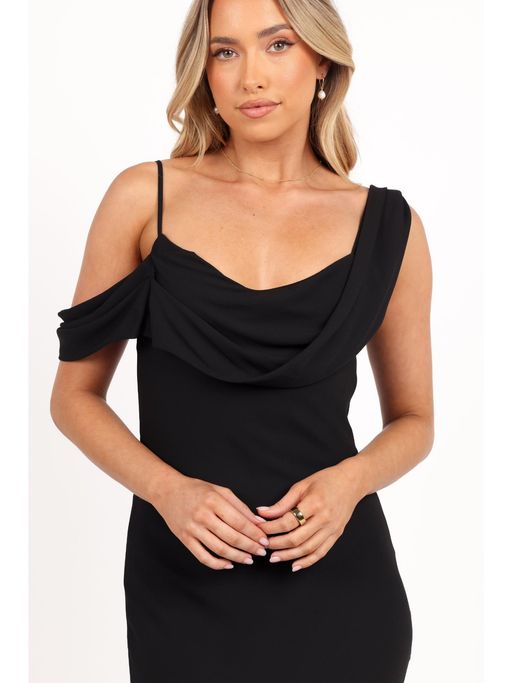 mens all black dress outfit Ciao Ruffles Maxi Dress - Black
