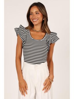Petal & Pup - Black Stripe Martina Ribbed Top