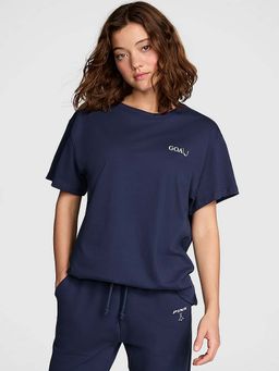 Victoria's Secret - Blue Campus Cotton T-Shirt