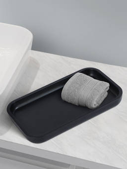 OBSESSIONS - Polyresin Textured Bathroom Tray - Black