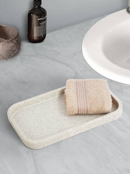 OBSESSIONS - Polyresin Textured Bathroom Tray - Sandstone