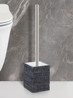 OBSESSIONS - Polyresin Textured Toilet Brush with Holder - Charcoal