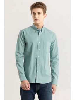 Snitch - Light Green Plain Full Sleeves Slim Formal Shirt for Men