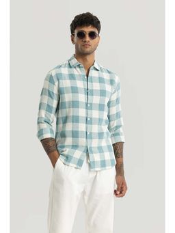 Snitch - Light Blue Checks Full Sleeves Slim Casual Shirt for Men