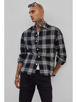 Snitch - Black Checks Full Sleeves Relaxed Casual Shirt for Men