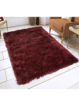 Saral Home - Maroon Polyester Carpet-120x180 cm