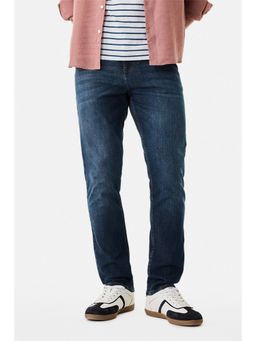 Snitch - Dark Blue Washed Slim Casual Jeans for Men