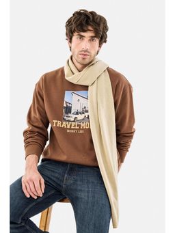 Snitch - Brown Printed Full Sleeves Regular Casual Sweatshirt for Men