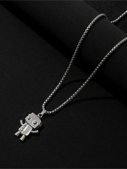 Salty Alpha - Silver Cyborg Robot Necklace