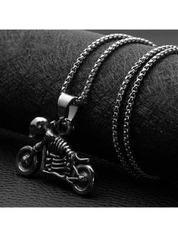Salty Alpha - Silver Bare Bones Bike Locket Necklace