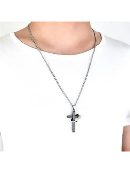 Salty Alpha - Black Cross Nail Stainless Steel Necklace
