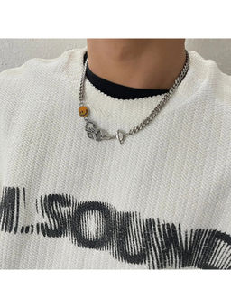 Salty Alpha - Modern Hip-Hop Silver Necklace