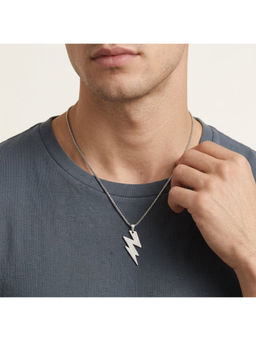 Salty Alpha - Silver Thunderbolt Radiance Pendant Necklace