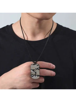 Salty Alpha - Black Lone Wolf Dog-Tag Necklace