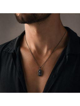 Salty Alpha - Black Vintage Travel Silver Necklace