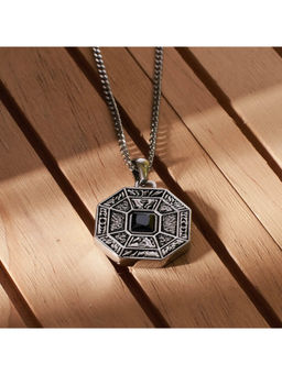 Salty Alpha - Black Moon Stone Pendant Necklace