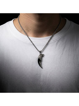 Salty Alpha - Black Lion Teeth Locket Necklace