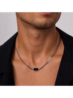 Salty Alpha - Black Bold Rebellion Silver Necklace