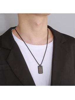Salty Alpha - Black Jetsetter Steel Dog-Tag Necklace