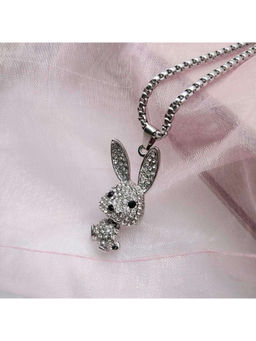 Salty Alpha - White Diamond Rabbit Pendant Necklace