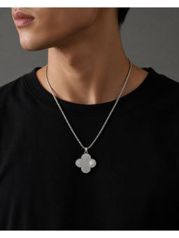 Salty Alpha - White Lucky Bloom Silver Necklace