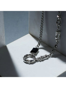 Salty Alpha - Black Peculiar Prism Silver Necklace
