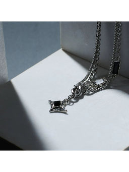 Salty Alpha - Black Passion Embrace Silver Necklace