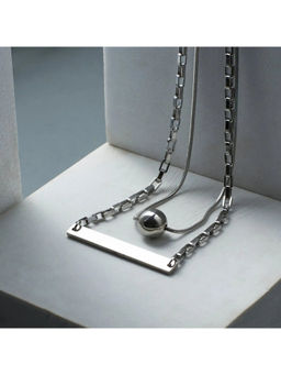 Salty Alpha - Silver Layered Gritty Gem Necklace