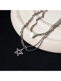 Salty Alpha - Silver Layered Starry Skyline Necklace