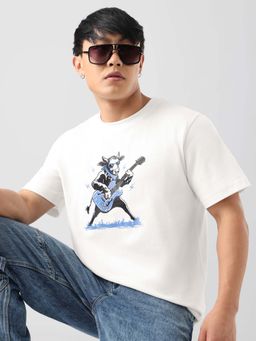The Souled Store - Relaxed-Fit Rockstar Moo Men Graphic Print T-Shirt