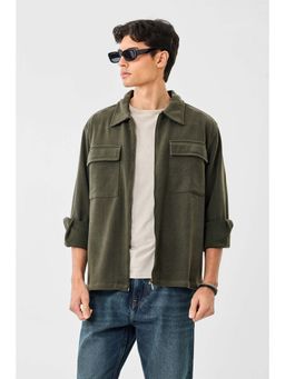 Snitch - Olive Textured Full Sleeves Regular Jacket