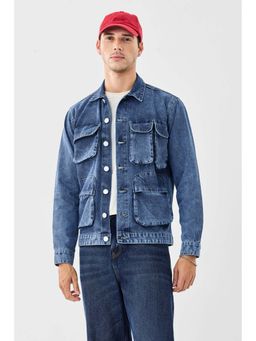 Snitch - Blue Denim Full Sleeves Regular Jacket