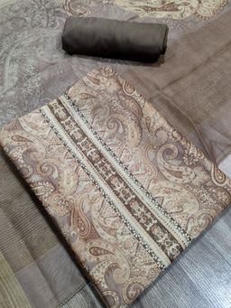 Stylee LIFESTYLE - Mustard Assam Silk Digital Printed Unstitched Kurta with Pant and Dupatta