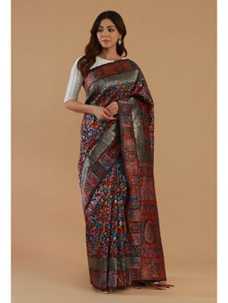 Tjori - Kani Weave Silk Wool Saree with Unstitched Blouse