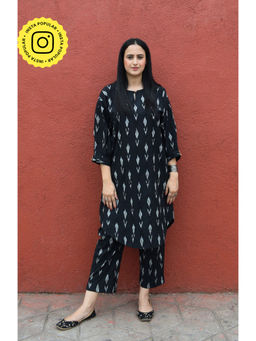 HOUSE OF MOXA - Black Ikat Anti Fit Co-ord (Set of 2)