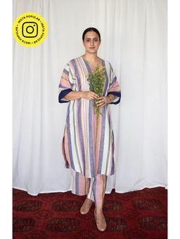 HOUSE OF MOXA - Multicolour Striped Linen Co-Ord (Set of 2)