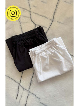 HOUSE OF MOXA - Sunkissed White and Black Basic Palazzo (Pack of 2)