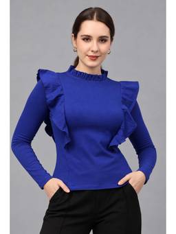 Twenty Dresses by Nykaa Fashion - Blue Cotton Lycra Top